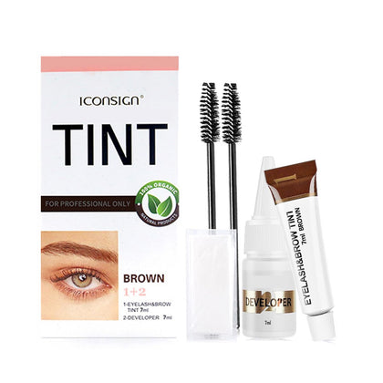 Instant Lash & Brow Set, Natural Bushy Eyebrow Makeup Kit, Long Lasting Spot coloring 100% Gray Converge DIY Hair Dying for Salon Home Use 7ml (Brown)