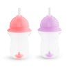 Munchkin® Any Angle Weighted Toddler Straw Cup with Click Lock Lid, 10 Ounce, 2 Pack, Pink/Purple