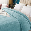 KASENTEX Luxury Plush Sherpa Comforter, Ultra Soft Cozy Reversible Faux Fur Machine Washable Bedding, Cloud Blue, Twin/Twin XL Size