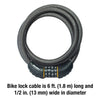 Master Lock Cable Lock, Set Your Own Combination Bike Lock, 6 ft. Long, Black
