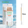 YANGRUI Cotton Swab, 375 Count Wooden Stick BPA Free Naturally Pure Double Round Ear Swabs Eco-friendly Cotton Buds (Pack of 1)