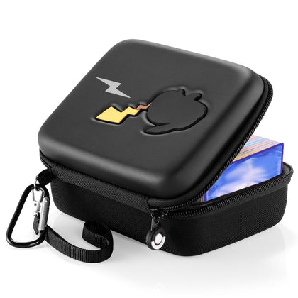 tombert Carrying case for PTCG Trading Cards, Gifts for Boys, Hard-Shell Storage Box fits Magic MTG Cards and PTCG, Holds 400+ Cards(BLACK PIK OIL BOX)