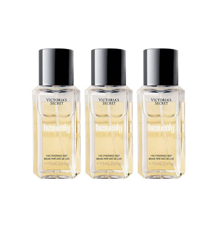 Victoria's Secret Heavenly Body Fragrance Mini Mist Travel Size 2.5 Fl Oz Lot of 3 (Heavenly)