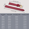 BISONSTRAP Leather Watch Straps, Soft Replacement Bands with Polished Buckle,16mm, Red with Gold Buckle