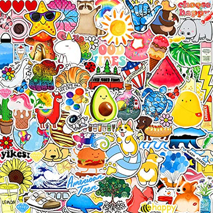 ANERZA Stickers for Water Bottles, 100 PCS Cute Reusable Waterproof Vsco Vinyl Stickers for Hydroflask Laptop Skateboard, Aesthetic Scrapbook Sticker Packs for Kids Teens Girl, Easter Basket Stuffers