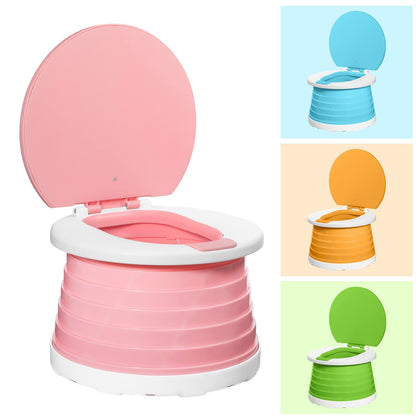 Portable Potty Chair - Foldable Training Toilet for Toddler Baby Kids Travel Potties Seat Indoor and Outdoor Pink