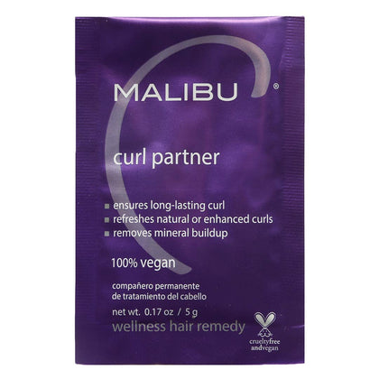 Malibu C Curl Partner Wellness Remedy (1 Packet) - Removes Mineral Build up for Healthier + Bouncier Curly Hair - Contains Gentle Antioxidants for Curly Hair Care