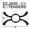 EXULTIMATE Mask Strap Extender Relax Relieve Ear Pain Made in USA 3-Pack (Black)
