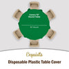 Exquisite 6-Pack Premium Plastic Tablecloth 84in. Round Plastic Table Cover - Emerald Green