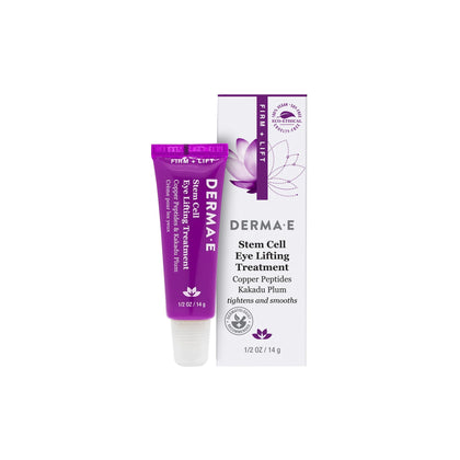 DERMA-E Stem Cell Lifting Eye Treatment - Multi Action Firming and Tightening Under Eye and Upper Eyelid Cream - Hydrating and Revitalizing Moisturizer, 0.5oz