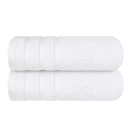 Infinitee Xclusvies Premium White Bath Towels - 2-Pack, 27x54 Inches, 100% Cotton - Unrivaled Plushness, Exceptional Absorbency, Elevate Your Home Spa Experience