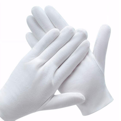6 Pairs White Cotton Gloves for Dry Hands Eczema SPA Moisturizing - Work Glove Liners for Serving Costume Inspection