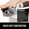 The Original Gorilla Grip Heavy Duty Stainless Steel Smooth Edge Manual Hand Held Can Opener With Soft Touch Handle, Rust Proof Oversized Handheld Easy Turn Knob, Large Lid Openers, Black