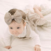 YanJie Baby Girls Nylon Headbands Newborn Bows Handmade Hair Hairbands Accessories for Infant Toddlers Kids(Beige Black White)