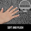 Gorilla Grip Area Rug Set, Soft Chenille 2 Piece Sets, Toilet Base Mat & 30x20 Mat, Absorbent Washable Mats, Microfiber Dries Quickly, Rugs for Home, Kitchen, Bath Tub, Bathroom, Grey