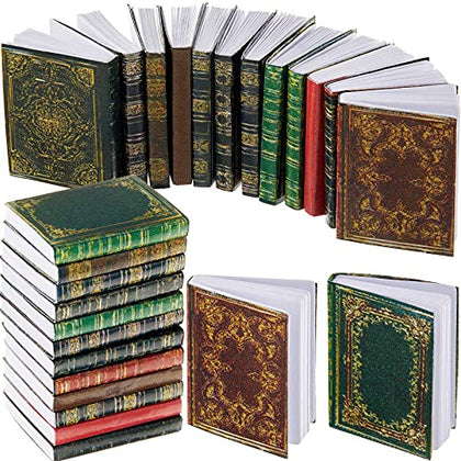24 Pieces 1:12 Scale Miniatures Dollhouse Books Assorted Miniatures Books Dollhouse Mini Books Dollhouse Decoration Accessories Doll Toy Supplies for Christmas Pretend Play (Classic Style)