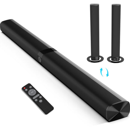 Assistrust Sound Bar, 50W Sound Bars for TV, 5.0 Bluetooth TV Sound bar, Wired & Wireless Soundbar, HDMI- ARC/Optical/AUX Connection, Separable Soundbar 32 inch