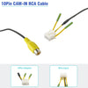 JAYUBIEN 10Pin RCA Wiring Harness Connector for Android Car Stereo Radio Backup Camera RCA Video Input Adapter Replacement Cable