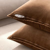 MIULEE Pack of 2 Decorative Velvet Throw Pillow Cover Soft Chocolate Pillow Cover Soild Square Cushion Case for Sofa Bedroom Car 18x 18 Inch 45x 45cm