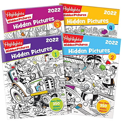 Highlights for Children Hidden Pictures 2022 Special Edition Activity Books for Kids Ages 6-12, 4-Pack, 128 Pages