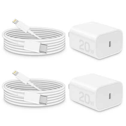 Phone Charger Fast Charging, ?MFi Certified? 2-Pack 20W USB-C Fast Charger with 6FT Fast Charging Cable for IP 14/13/12/11/Xs/8, i Pad and More