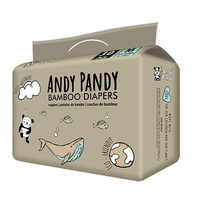 Andy Pandy Bamboo Disposable Diapers, Medium, 13-22 lbs (6-10 kg), 30 Count