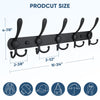 TICONN Wall Mounted Coat Rack, Five Heavy Duty Tri Hooks All Metal Construction for Jacket Coat Hat in Mudroom Entryway (Matte Black, 2-Pack)