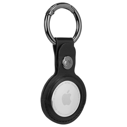 Case-Mate AirTag Keychain Holder - Durable Vegan Leather AirTag Key Ring - Case for Apple Air Tag with Heavy Duty Ring Clip - Protective AirTag Holder for Dog Collar, Keys, Luggage, Backpack - Black