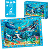 60 Pieces Floor Puzzles for Kids Ages 4-6 - 3 Jigsaw Kids Puzzles Ages 6-8 by QUOKKA - Search & Find Learning Game for Toddlers 3-5 Ocean Wild Animals & Dinosaurs - Gift Games for Children 8-10