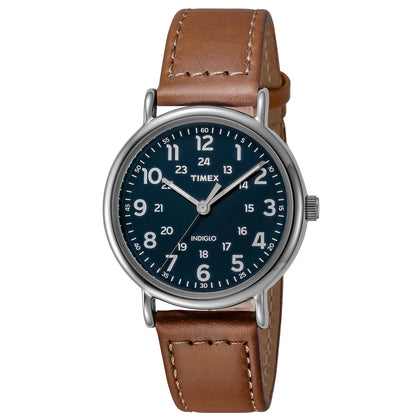 Timex Weekender 40mm Brown/Blue Two-Piece Leather Strap Watch