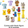 Fisher-Price Little People Toddler Toy Noahs Ark Playset with 12 Animals and Noah Figure, Baptism Gift for Ages 1+ Years