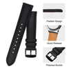BISONSTRAP Texture Leather Watch Straps for Women and Men, Watch Replacement Bands with Quick Release, 18mm, Black, Black Buckle