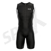 Sparx Men's Elite Triathlon Suit Trisuit SpeedSuit Skinsuit Swim-Bike-Run Triathlon Race Suit (Large, Black/White)