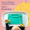 BUSY BABY Silicone Placemat-As Seen On Shark Tank-Built-in Suction Cups-4 Toy Tethers for Babies Toddlers and Kids-Food Grade Silicone-8.5 x 11 in-Comes with Travel Sleeve-Dishwasher Safe-Pewter