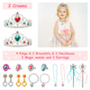Princess Jewelry Boutique Dress Up & Elegant Shoe(4 Pairs of Girls Heels Shoes),Role Play Fashion Accessories of Crowns, Necklaces, Bracelets, Rings,Girls Beauty Gift Toys for Age 2 3 4 5 6 Year Old