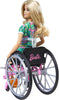 Barbie Fashionistas Doll #165 with Wheelchair and Ramp, Wavy Blonde Hair and Tropical-Print Outfit with Accessories
