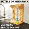 SpaceAid Bamboo Baby Bottle Drying Rack, Space Saving Kitchen Bottles Holder Organizer for Baby Bottle Rack Dryer Storage Accessories (Natural, 9 Bottles)