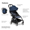 BABYZEN YOYO2 Stroller - Lightweight & Compact - Includes Black Frame, Air France Blue Seat Cushion + Matching Canopy - Suitable for Children Up to 48.5 Lbs