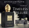 The Story of Amber Floral by Prince Parfums Dubai - 3.4 Ounces Women's Extrait de Parfum - Enchanting Essence of White Florals, Jasmine, & Bulgarian Rose - Luxurious Vanilla & Sandalwood Symphony