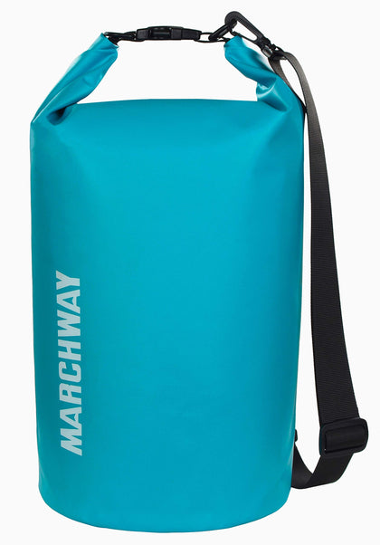 MARCHWAY Floating Waterproof Dry Bag Backpack 5L/10L/20L/30L/40L, Roll Top Sack Keeps Gear Dry for Kayaking, Rafting, Boating, Swimming, Camping, Hiking, Beach, Fishing (Teal, 20L)