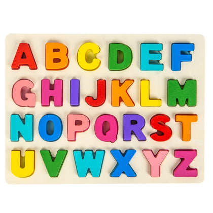 Alphabet Puzzle Wooden Puzzles for Toddlers 1 2 3 4 5 Year Old, ABC Puzzle Shape Alphabet Learning Puzzles Toys with Puzzle Board & Letter Blocks, Preschool Educational for Girls Boys
