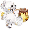 SWAROVSKI Kris Bears Sweet as Honey Figurine, Clear Swarovski Crystal with a Yellow and Brown Accents, Part of the Swarovski Kris Bears Collection
