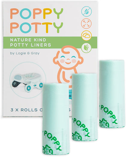 60 Portable Potty Bags - Oxo Potty Refill Bags - Potty Liners for Portable Potty - Travel Potty Bags for Portable Toilet - Disposable Potty Liners for Toddlers - Nature Kind Toddler Potty Chair Liners