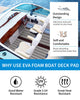 OCEANBROAD 3M Self-Adhesive 48''x16.8'' EVA Foam Boat Flooring Faux Teak Marine Boat Decking Sheet Non-Slip Mat for MotorBoats Pontoon Yacht Helm Pad Jon Boat Floor, Gray with Black Seam Lines