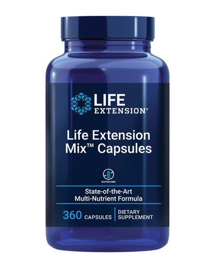 Life Extension Mix Capsules - High-Potency Vitamin, Mineral, Fruit & Vegetable Supplement - Complete Daily Veggies Blend For Whole Body Health Support & Longevity - Gluten Free - 360 Capsules