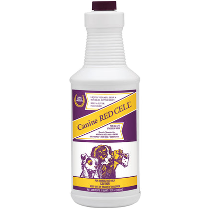 Farnam Horse Health Canine Red Cell, Liquid Vitamin-Iron-Mineral Supplement for Hunting & Field Dogs, Show Dogs, Senior Dogs, Pregnant Dogs & Puppies, 1 Quart , 32 Ounces