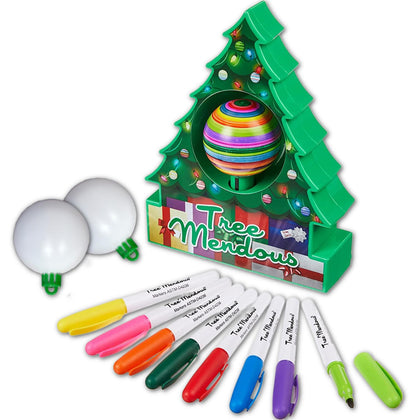 The Treemendous Ornament Decorator - Christmas Tree Ornament Decorating Kit & 6 Pack Ornament Combo Pack - Holiday Arts and Crafts Activity for Kids Ages 3 and Up [Cap Colors May Vary]