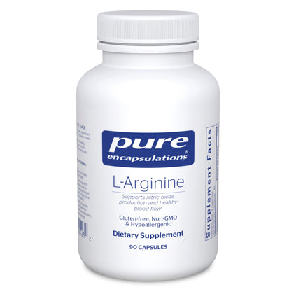 Pure Encapsulations L-Arginine - 1,400 mg - Support Nitric Oxide Production - Heart Health & Blood Flow - Gluten Free & Non-GMO - 90 Capsules