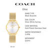 Coach Women's Elliot Mesh Bracelet Watch | Elegance and Sophistication Style Combined | Premium Quality Timepiece for Everyday Style (Model 14504223)