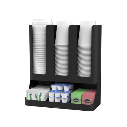 Mind Reader Cup and Condiment Station, Countertop Organizer, Coffee Bar, Kitchen, Stirrers, 13